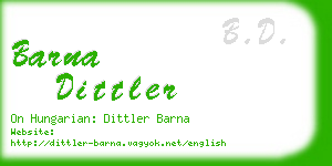 barna dittler business card